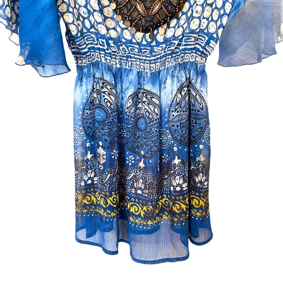 Harlow Zee Women's Embellished Sheer Peplum Blouse - Picture 5 of 10